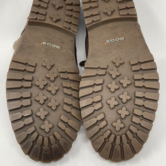 BOGS Johnny 5 Eye Ankle Boots Mens 8.5 Brown Leather Waterproof Slip Resistant - Picture 16 of 16